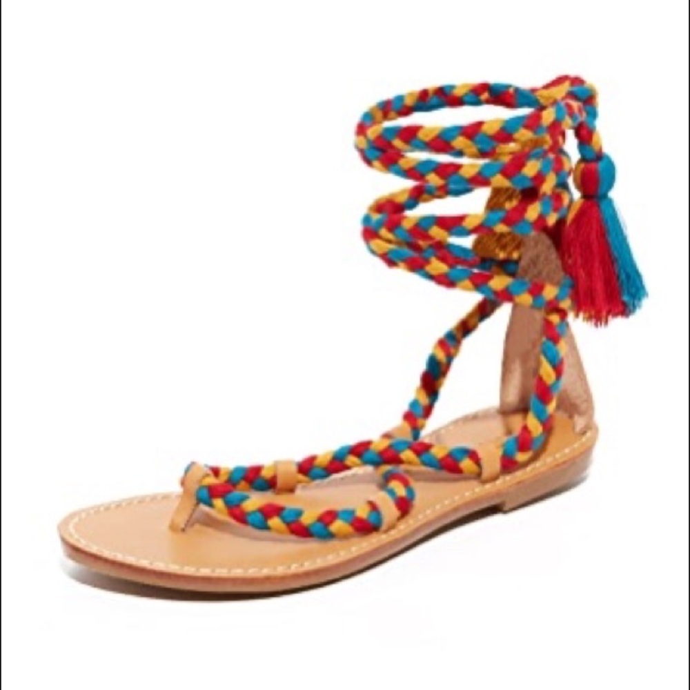 Soludos Gladiator Multicolor Tassel Sandals
